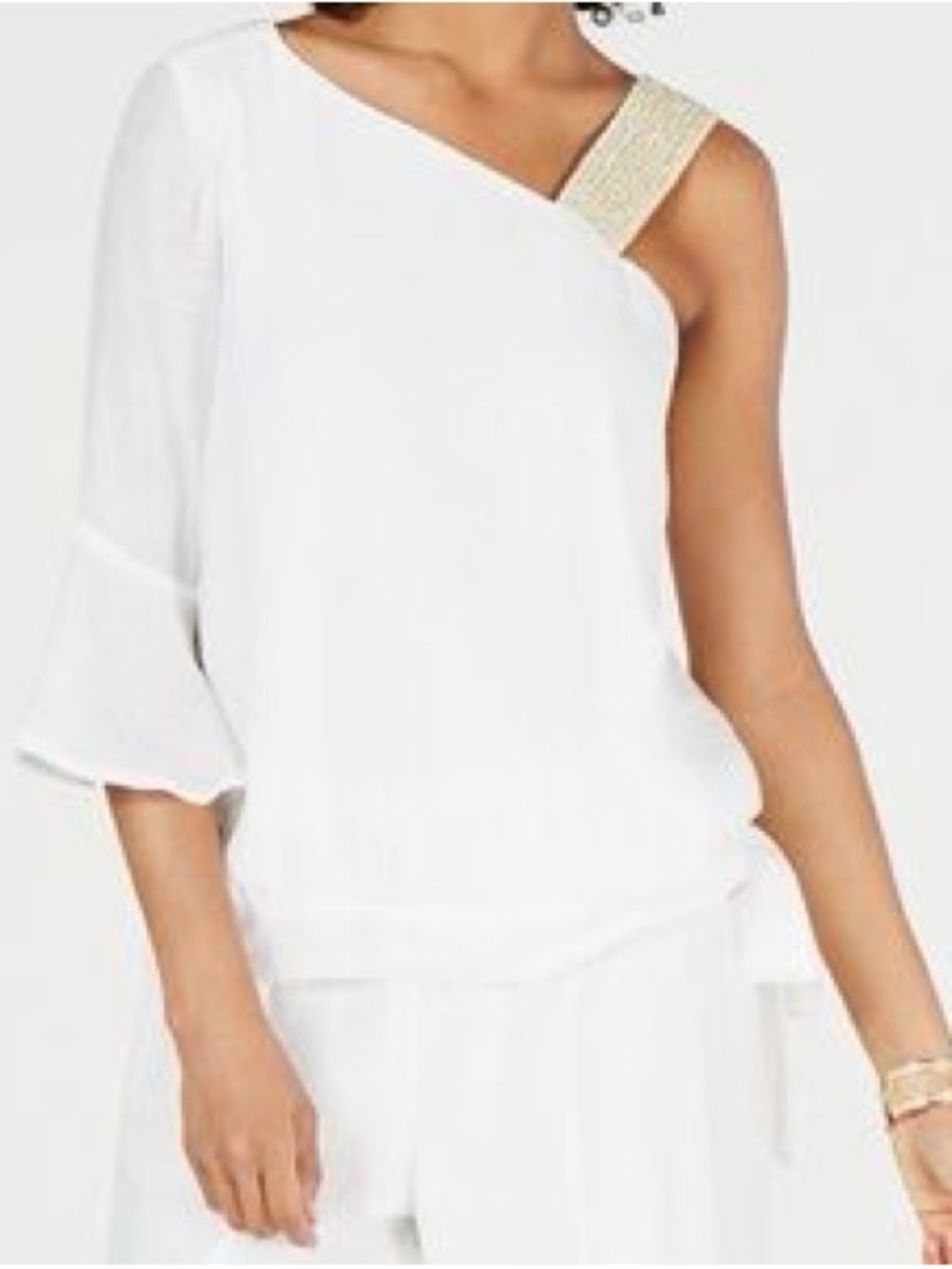 NWT Thalia Sodi - One-Shoulder Top  with Gold Strap Size Large